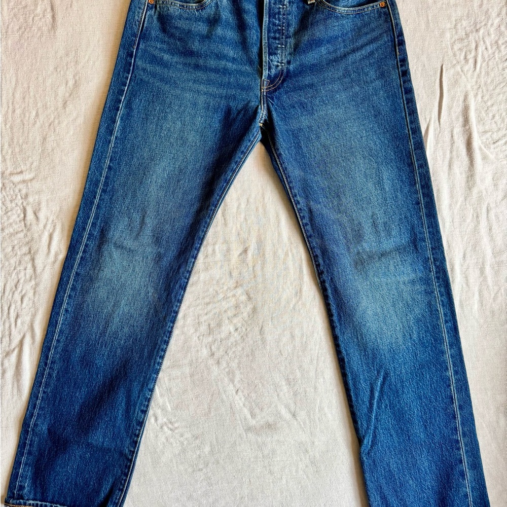 Levi's Premium Selvedge 501 Men's Straight Jeans in Medium Blue
